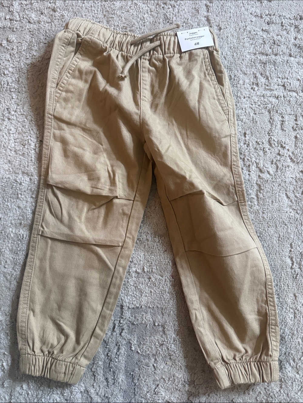 H&M Beige Drawstring Cargo Joggers